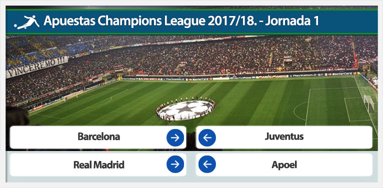 Apuestas Champions League, fase de grupos Jornada 1