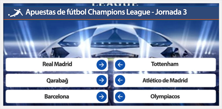 Apuestas Champions League, Jornada 3 fase de grupos.